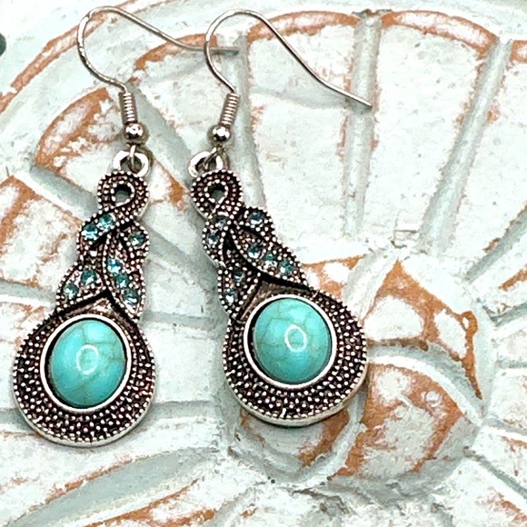 Alquimia Turquoise and Silver Earrings - Picture 1 of 6